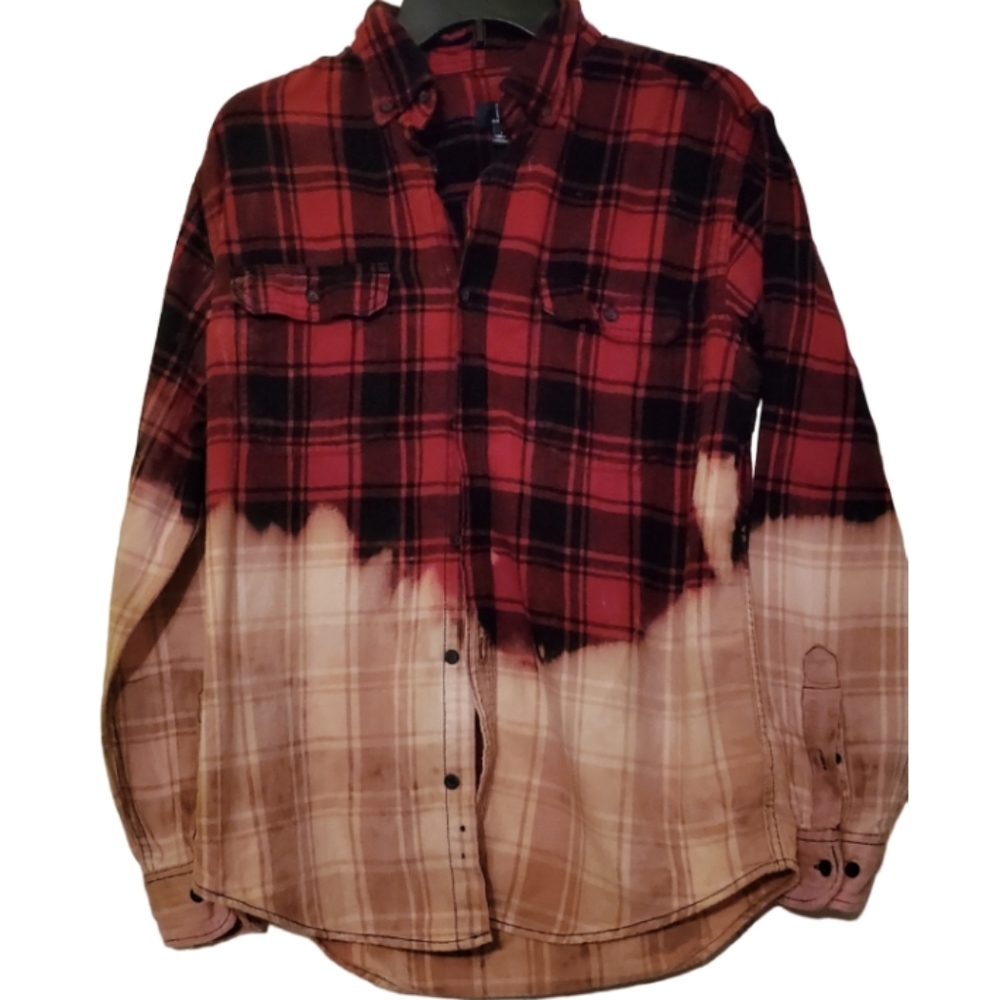 Bleach dipped flannel shirt
